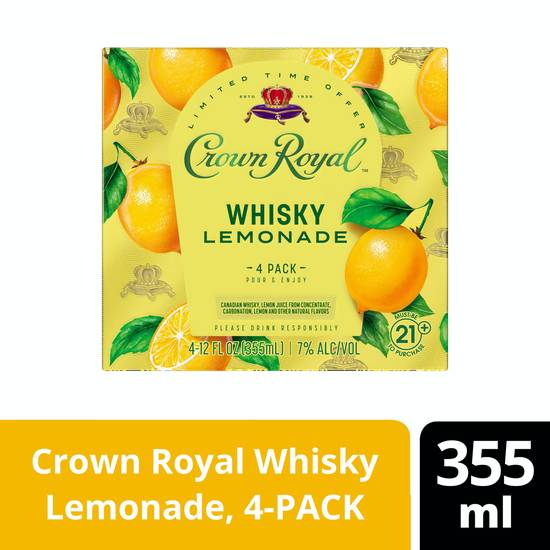 Crown Royal Whisky Cocktail (4 pack, 12 fl oz) (lemonade)