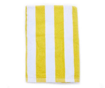 Cabana Stripe Velour Beach Towel (yellow & white)