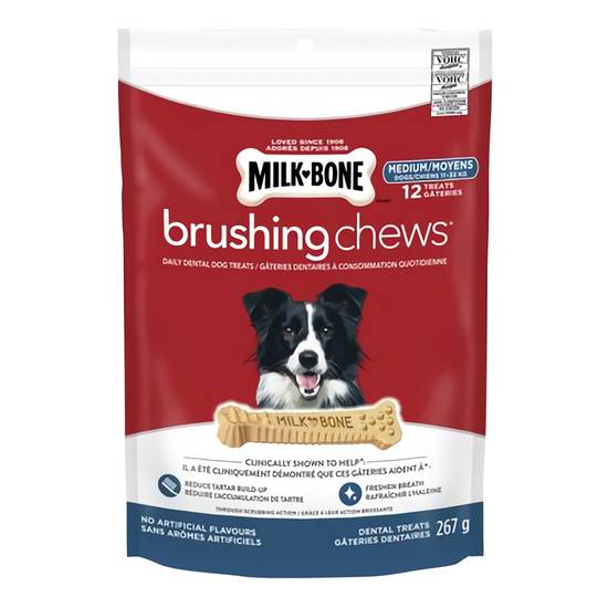 Milk-Bone Daily Dental Dog Treats For Medium Dogs Brushing Chews (267 g)