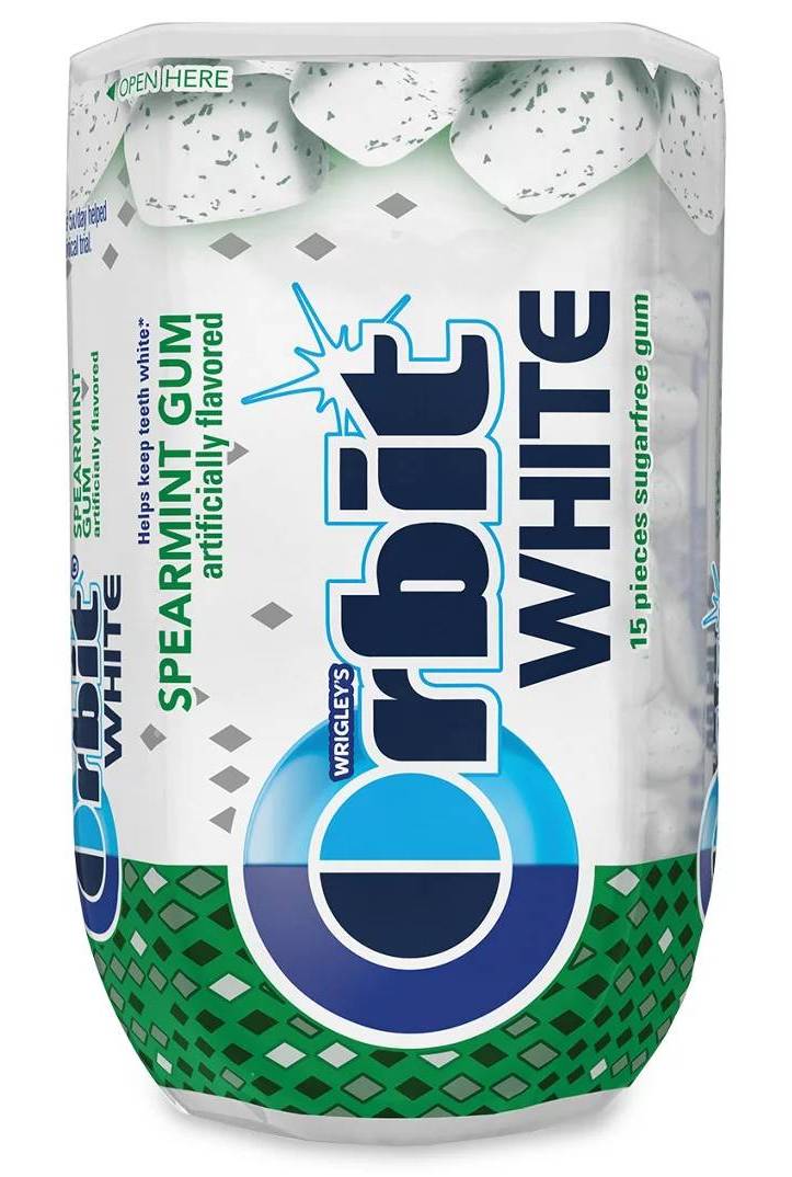Wrigley's Orbit White Spearmint Sugarfree Gum, 15 ct Pack