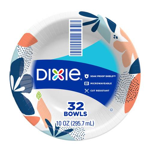 Dixie Disposable 10 Ounce Paper Bowls, Multi Colour (32 ct)