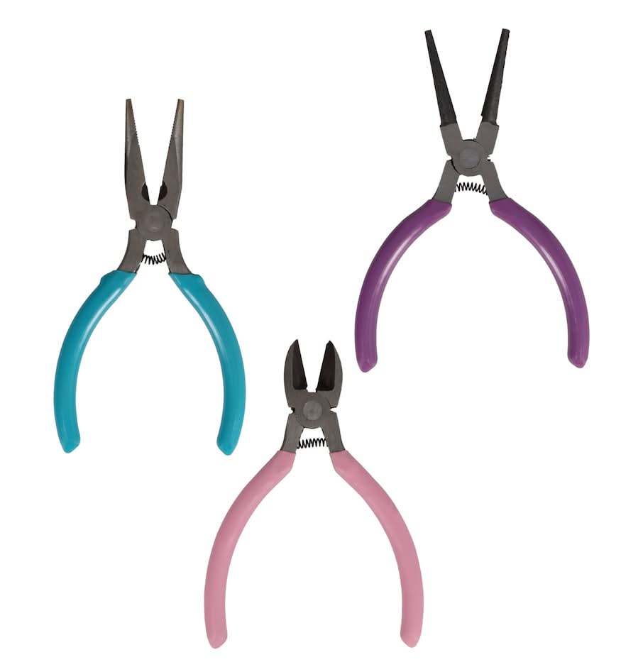 Crafters Square Plier Tools, Blue-Pink-Purple-Black (4 ct)