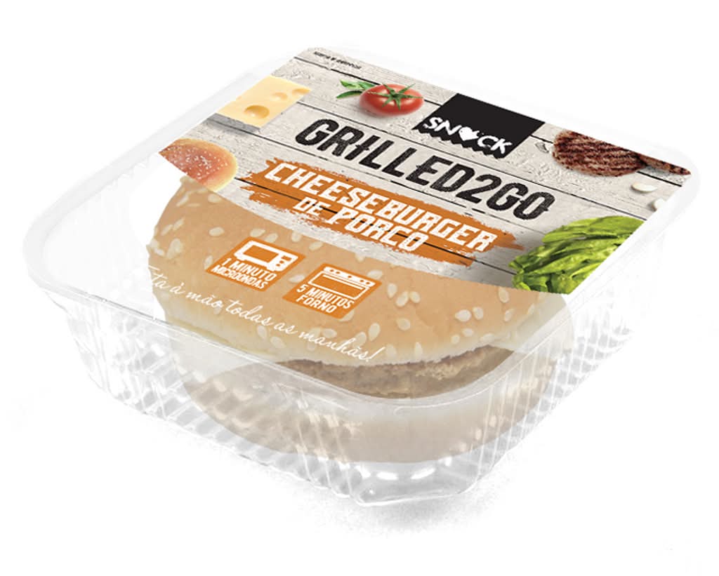 Snock - Cheeseburger porco grelhado, embalagem de 100g