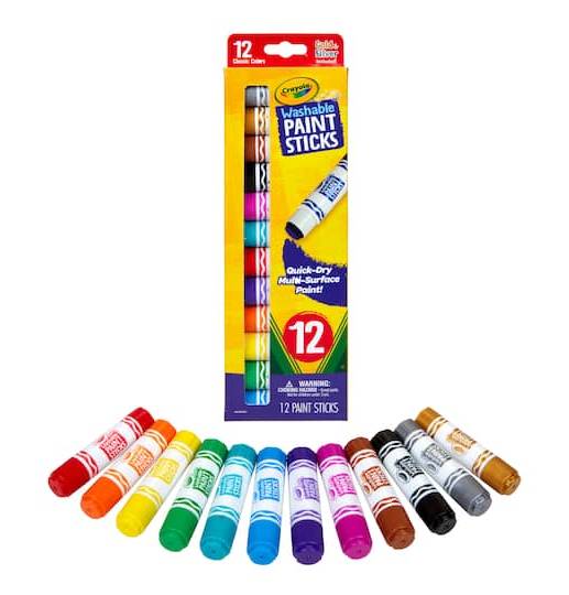 Crayola Quick Dry Paint Sticks, Assorted Colors, Washable Paint Set For Kids