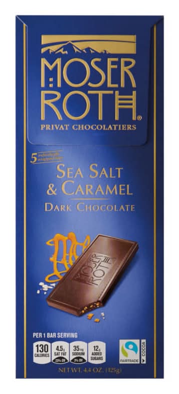Moser Roth Dark Chocolate Bars, Sea Salt-Caramel (4.4 oz, 5 ct)