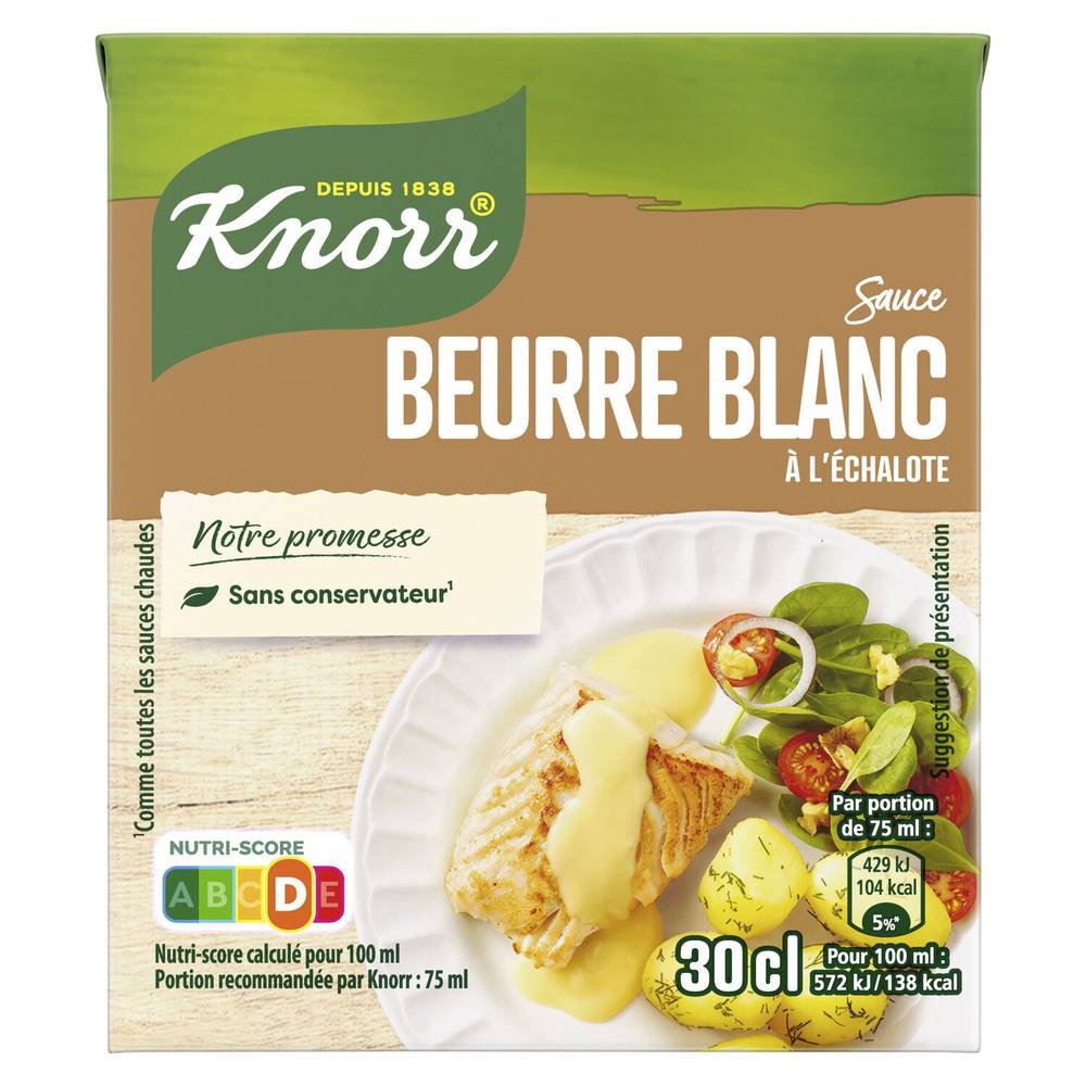 Sauce beurre blanc échalote KNORR - la brique de 30 cl