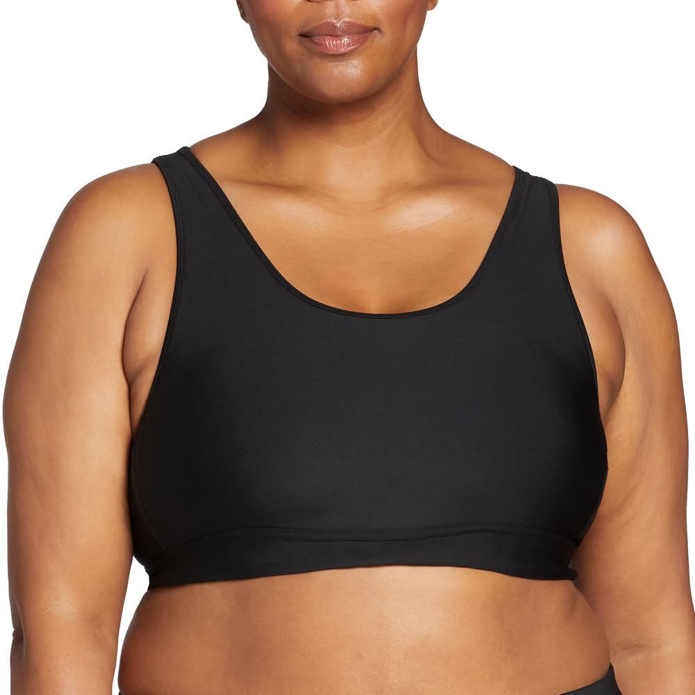 DSG Women's Strappy Compression Bra (Pure Black, XXL)