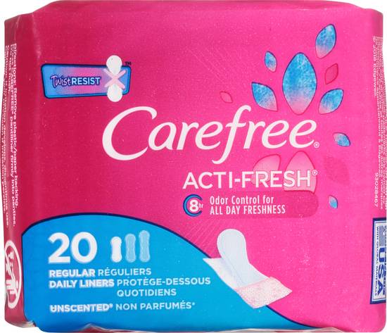 Carefree Acti-Fresh Regular Unscented Liners
