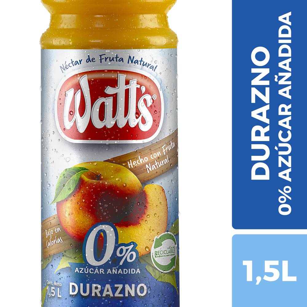 Watt's jugo néctar de durazno light 0% azúcar añadida (1.5 l)