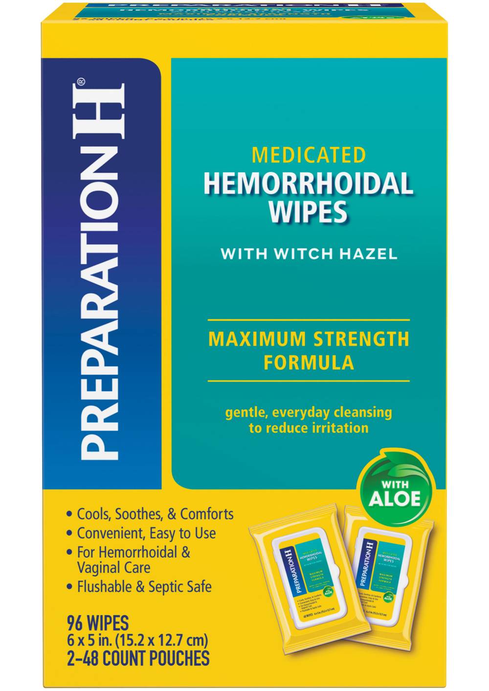 Preparation H Hemorrhoidal Medicated Wipes With Witch Hazel (1.42 lbs)