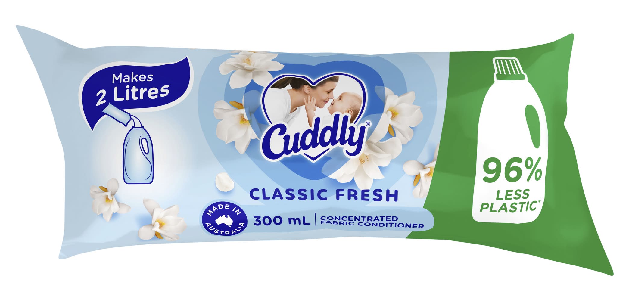 Cuddly Fabric Softener Refill Sachet Classic Fresh (300mL)