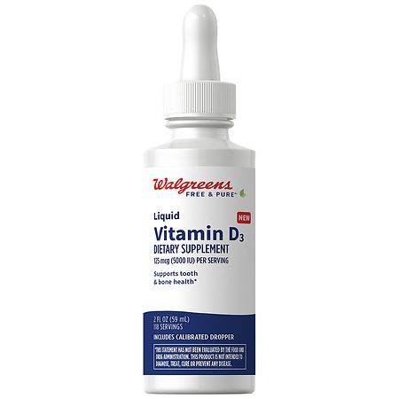 Walgreens Liquid Vitamin D3 125 Mcg (5000 iu) (2 fl oz)