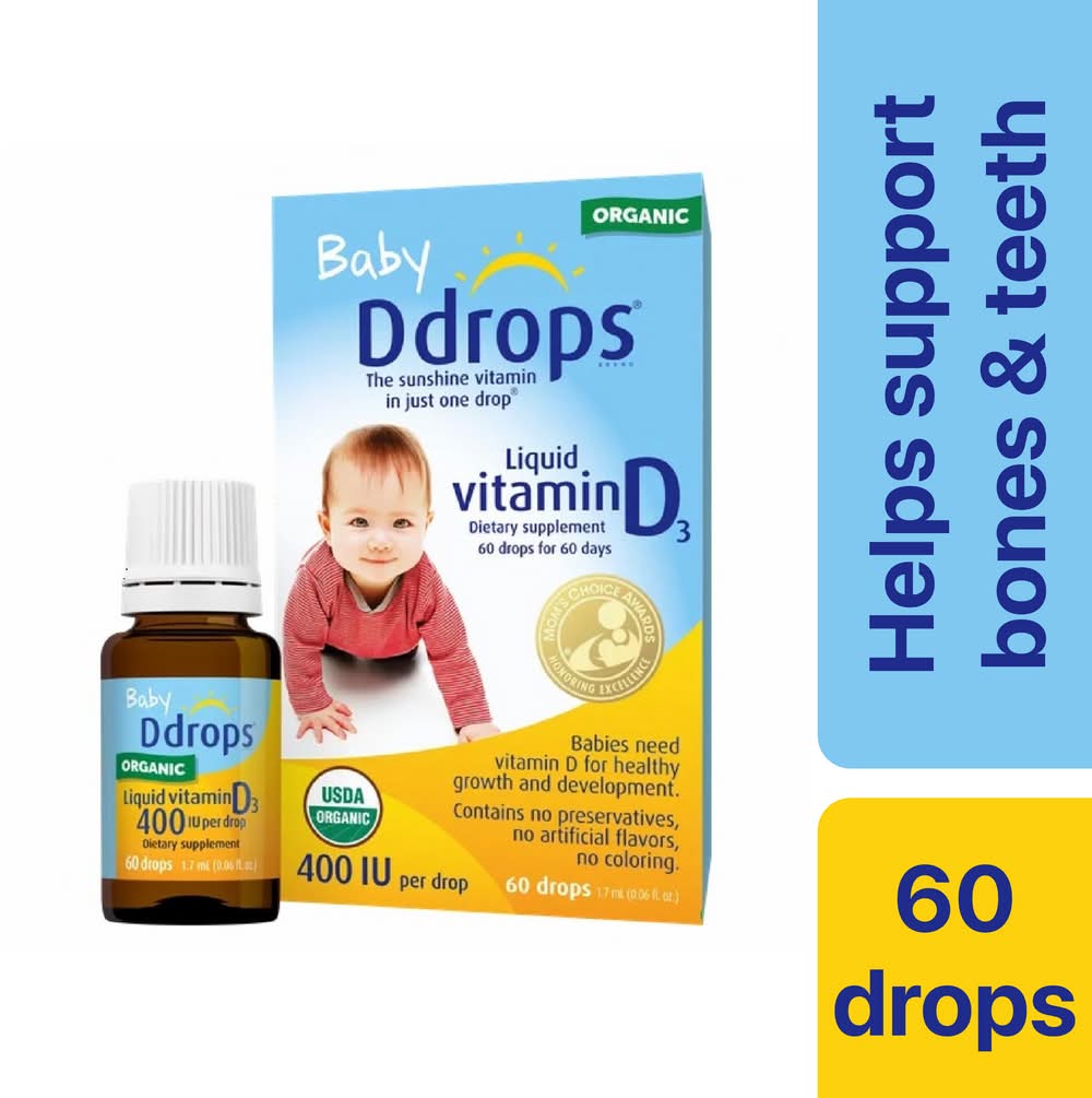 D drops Baby Liquid Vitamin D3 Drops (0.06 fl oz, 60 ct)