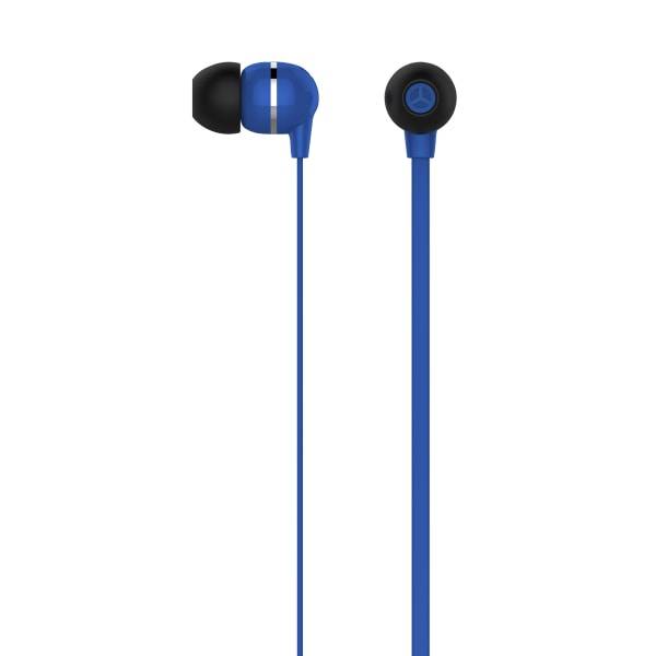 Ativa Dark Blue Plastic Earbud Headphones With Flat Cable