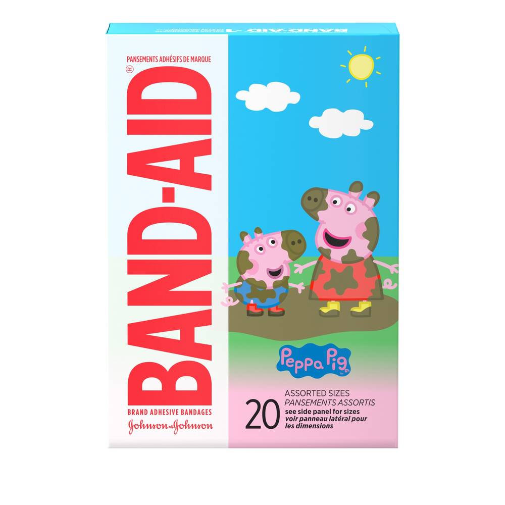 Band-Aid Brand Adhesive Bandages, Peppa Pig, Assorted Sizes, 20 CT