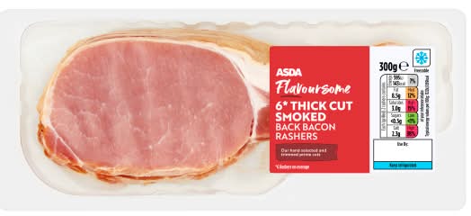 ASDA Thick Cut Smoked Back Bacon Rashers (6 pack)