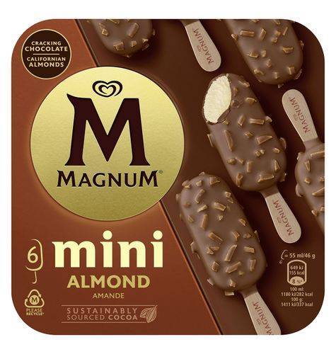 Helado Magnum Snack Size Almendras (6 unidades)