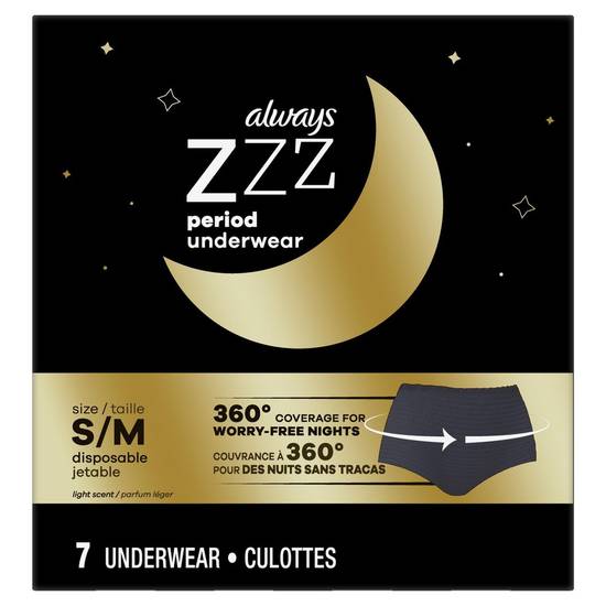 Always Zzz Overnight Period Underwear S/M (7 units)