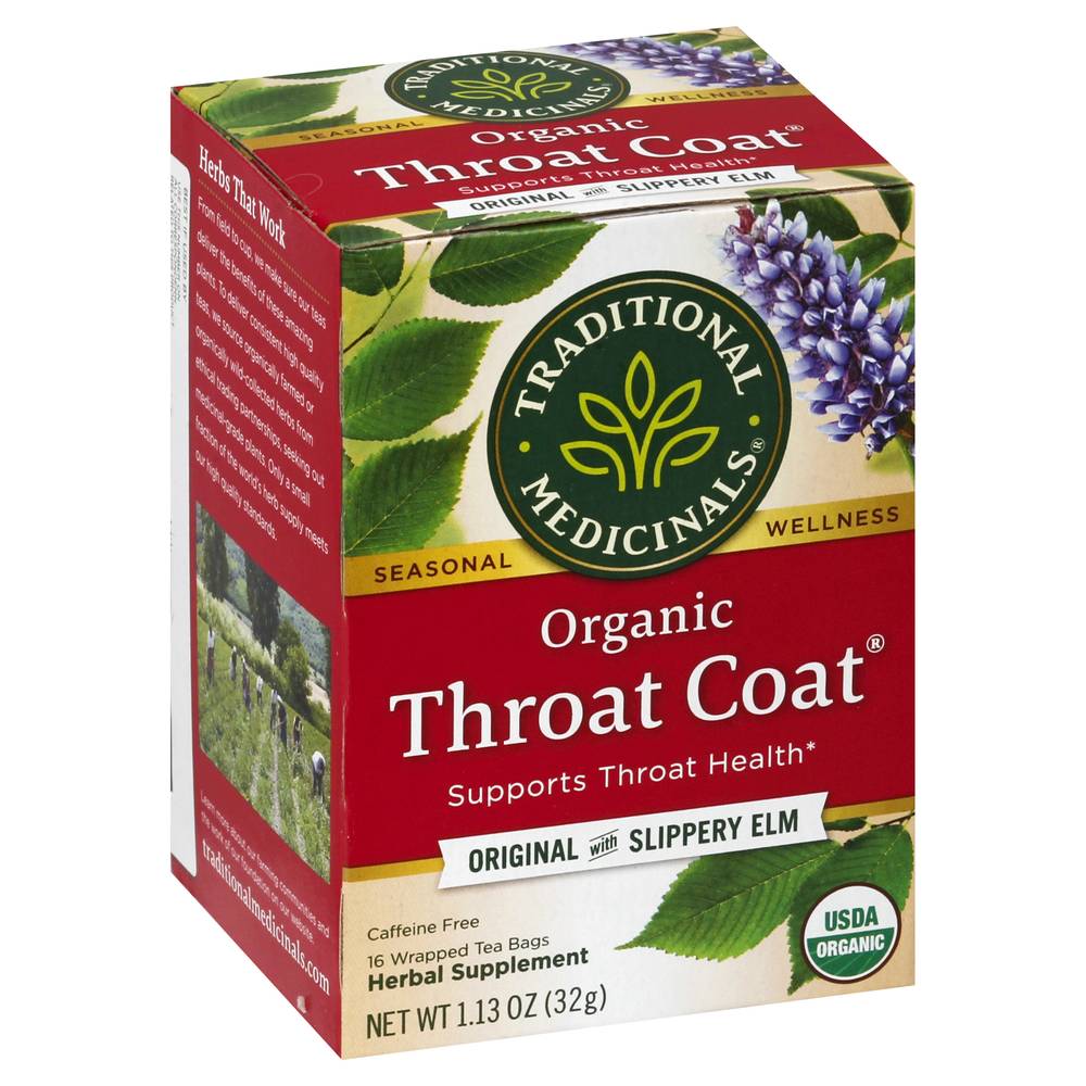 Traditional Medicinals Organic Throat Coat Original Slippery Tea (16 ct , 0.07oz)