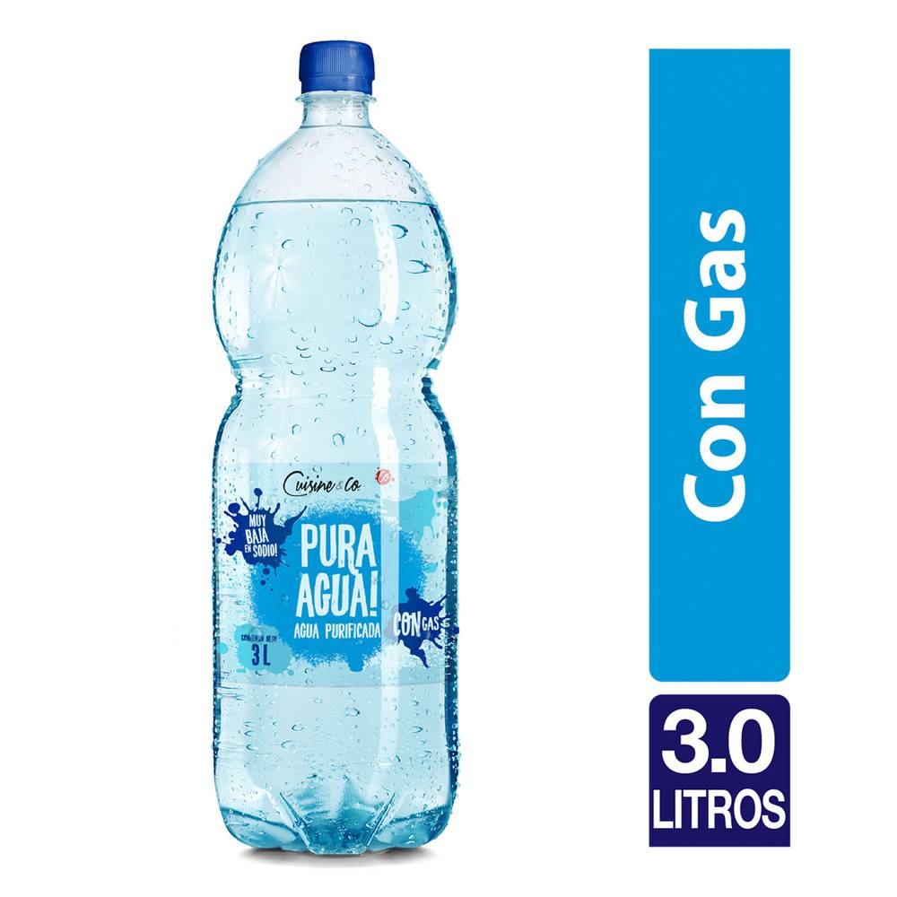 Cuisine & co agua purificada con gas (3 l)