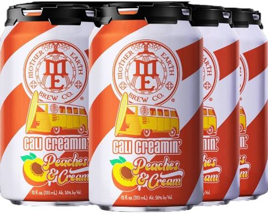 Mother Earth Brew Co. Cali Creamin' Peaches & Cream Ale Craft Beer 6 Pack 12oz Cans