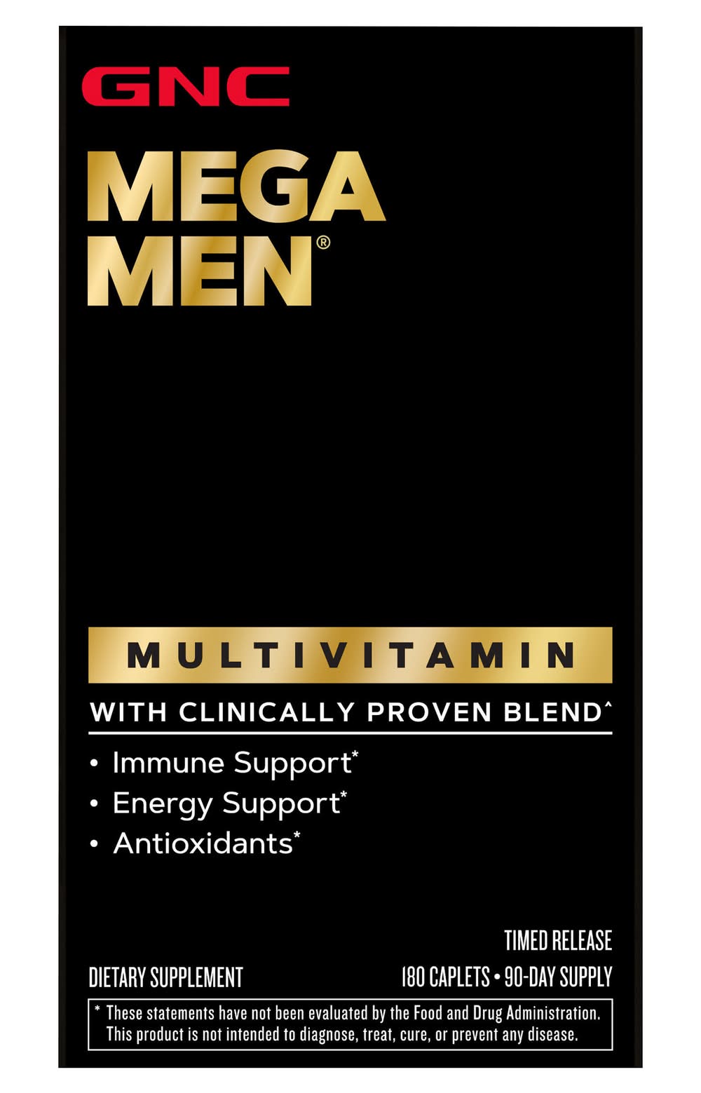 GNC Mega Men Multivitamin Timed Release Caplets (180 ct)