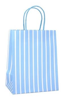 Spritz Cub Bag White Striped Gift Bag, Blue
