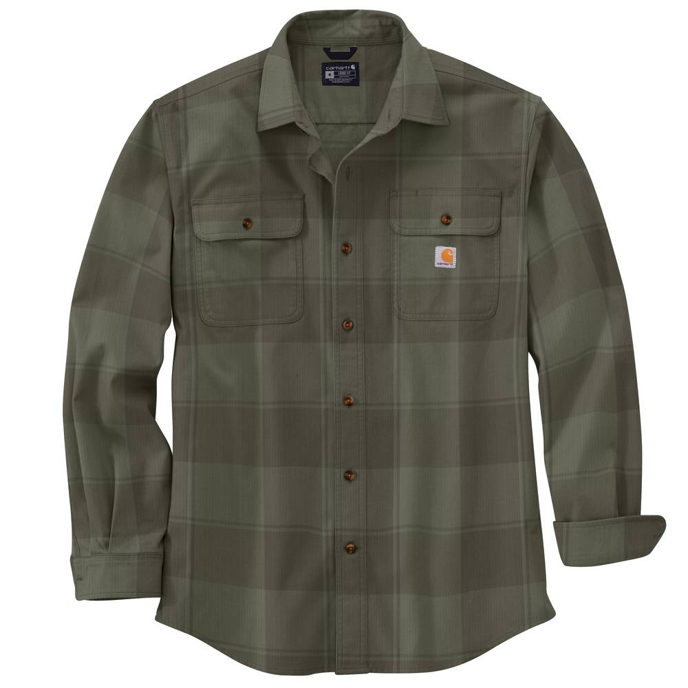 Carhartt Men's Green Flannel Long Sleeve Button-down Shirt (X-large) | 106356-DOVXL