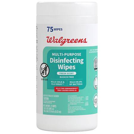 Walgreens Fresh Scent Bleach Free Disinfectant Wipes (75 ct)
