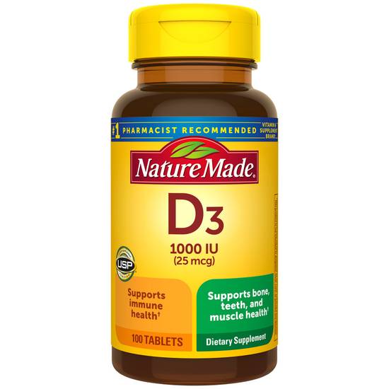 Nature Made Vitamin D3 1000IU Tablets 25mcg (100 ct)