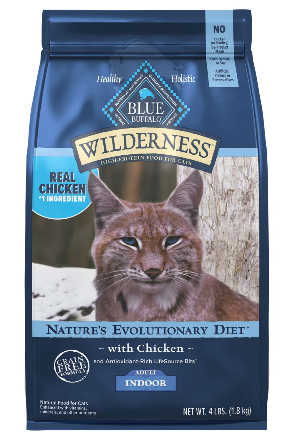 Blue Buffalo Wilderness Nature's Evolutionary Diet High Protein Dry Cat Food, Chicken, Adult (4 lbs)