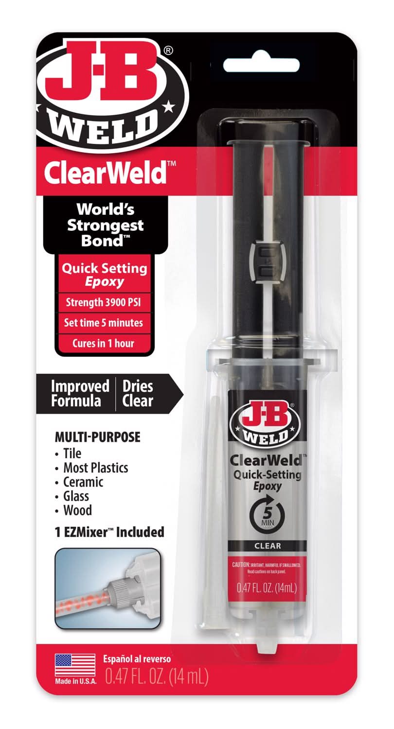 J-B Weld Clear Weld High Strength Epoxy Clear Syringes 0.47 Oz