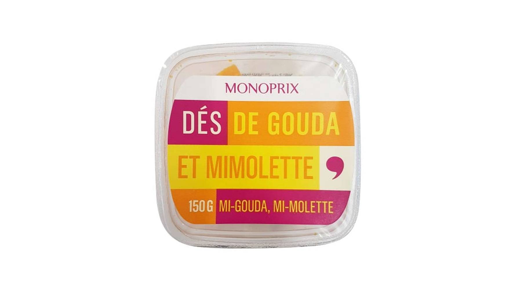 Monoprix Dés de gouda et mimolette La barquette de 150 g