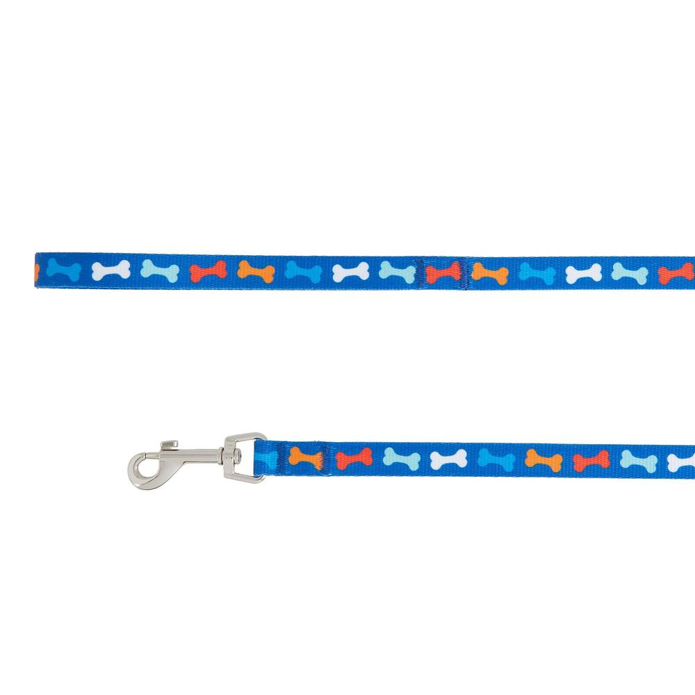 Top Paw® Blue Multi-Bone Dog Leash: 6-ft long, 5/8-in wide (Color: Blue, Size: 6 Ft)