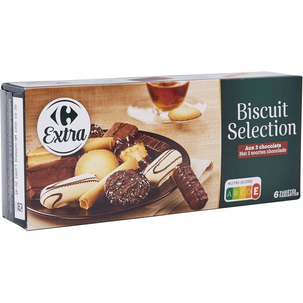 Carrefour Extra - Biscuits assortiment sélection, chocolat (200g)