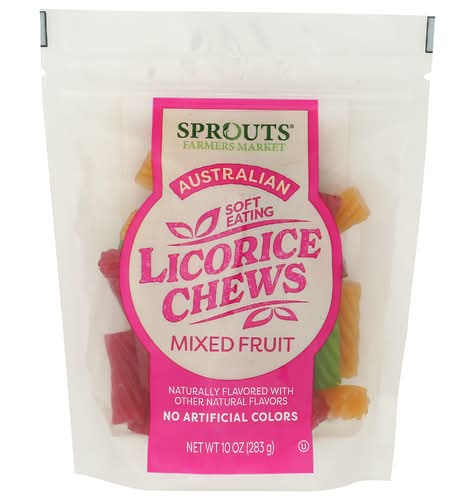 Sprouts Australian Soft Eating Mixed Fruit Licorice Chews
