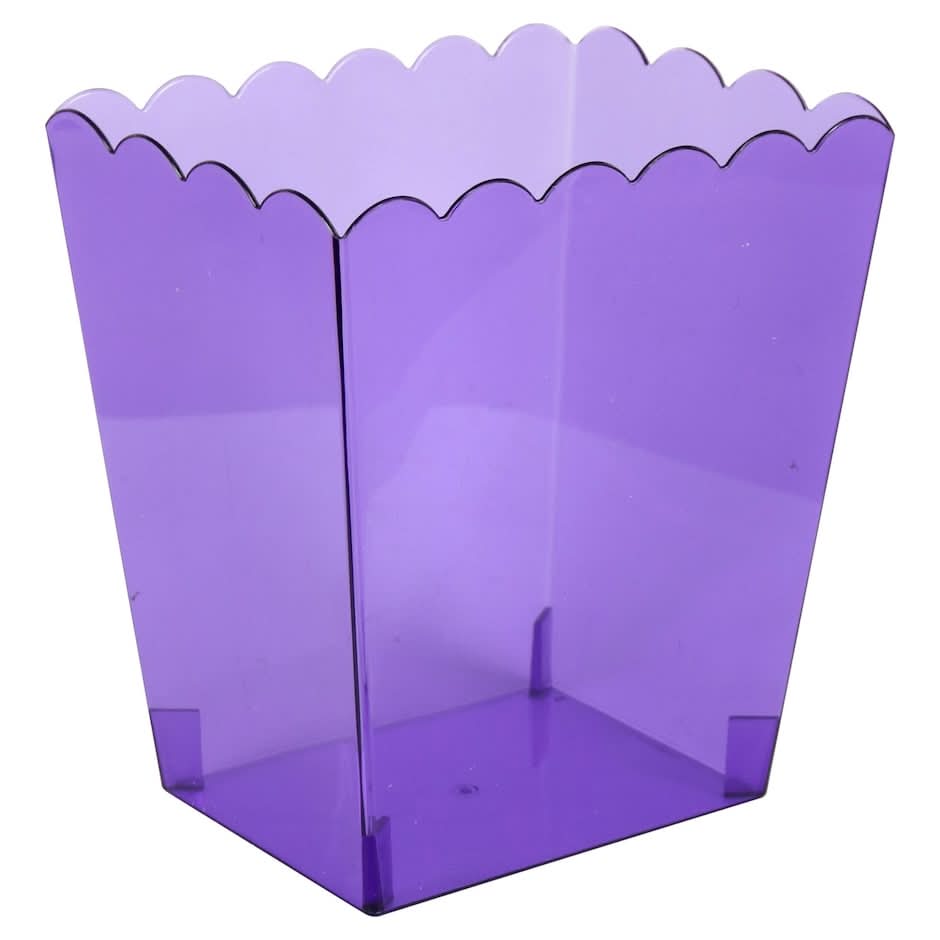 Caterer's Corner Scalloped Plastic Bucket, 5.625x4.5x6 in, Light Purple
