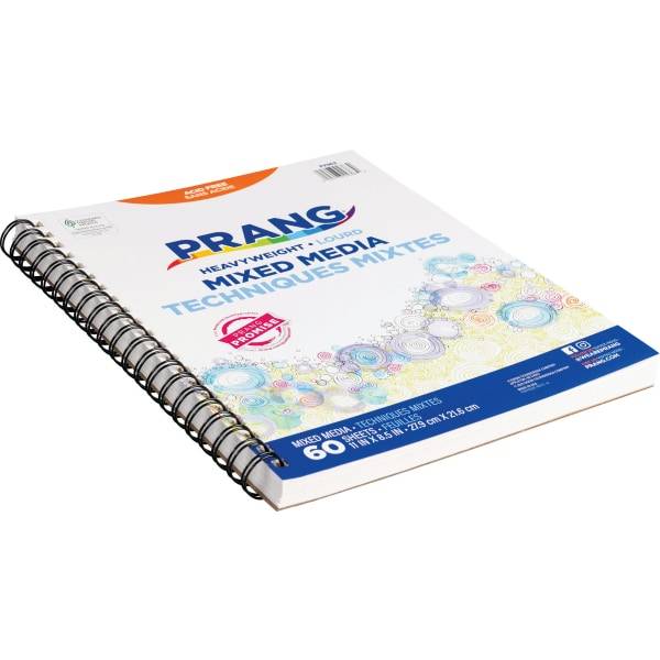 Prang® (Formerly Art Street®) heavyweight mixed media journal is the perfect art paper for kids that can be used for sketching, drawing or painting. It is spiral bound on the 11 side has a heavy chipboard back. Acid free and recyclable.