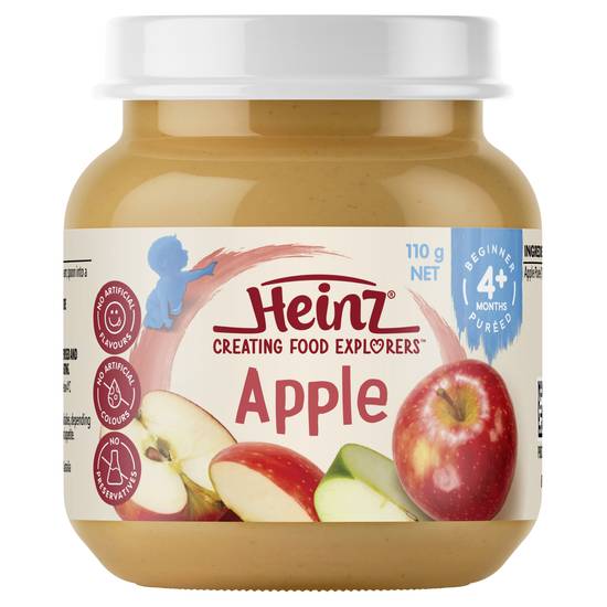 Heinz Pureed Fruity Apples 4+ Months Glass Jar 110g