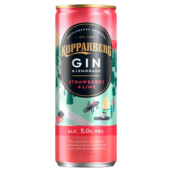 Kopparberg Gin & Lemonade Strawberry & Lime Can 250ml