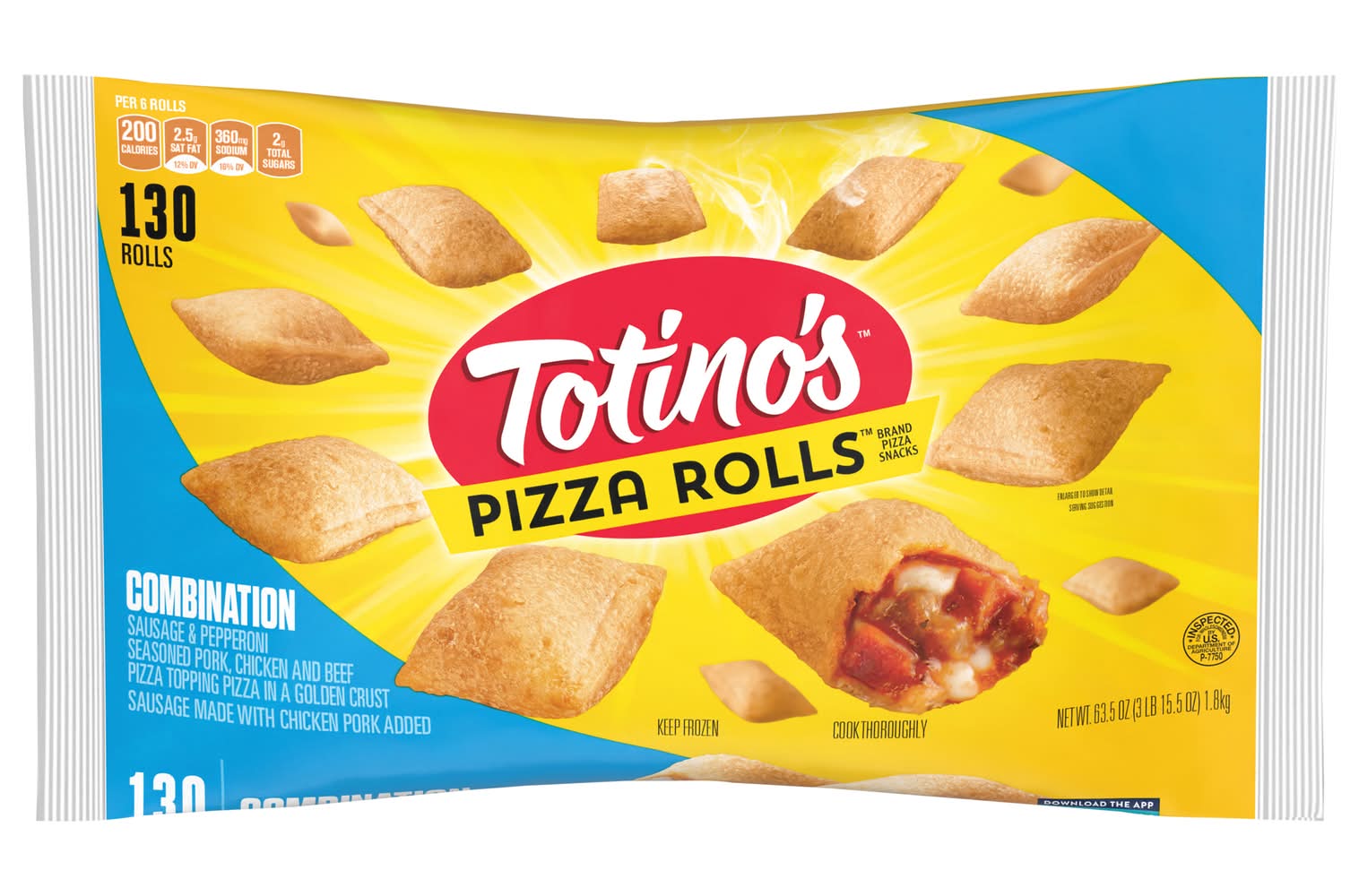 Totino's Combination Frozen Pizza Rolls (63.5 oz, 130 ct)
