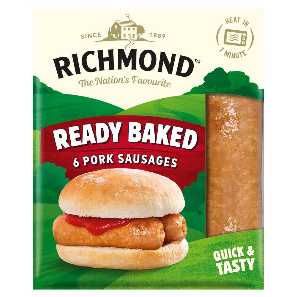 Richmond 6 Pack Ready baked Pork Sausages