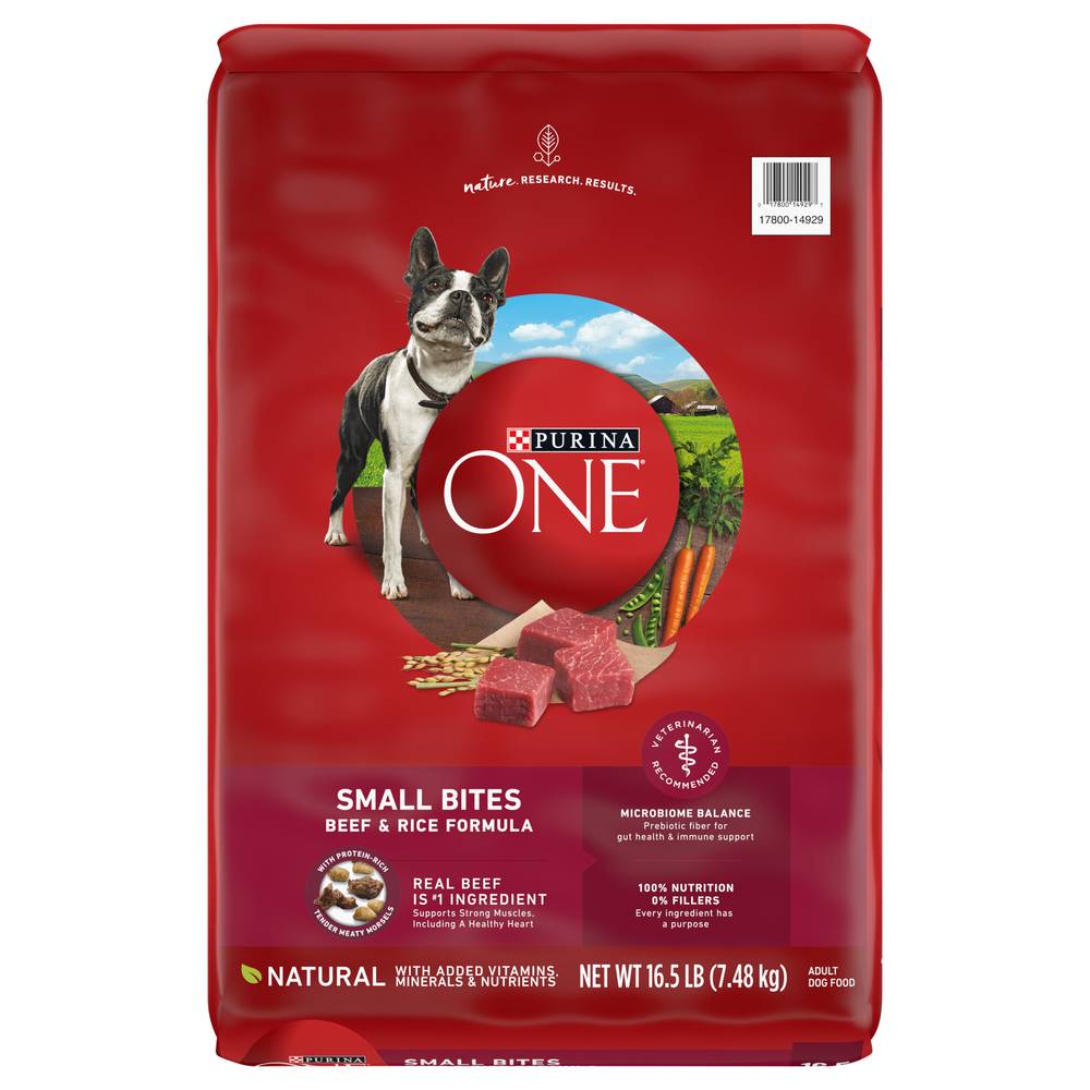 Purina One Smartblend Small Bites Beef & Rice Formula Adult Premium Dry Dog Food (16.5 lbs)