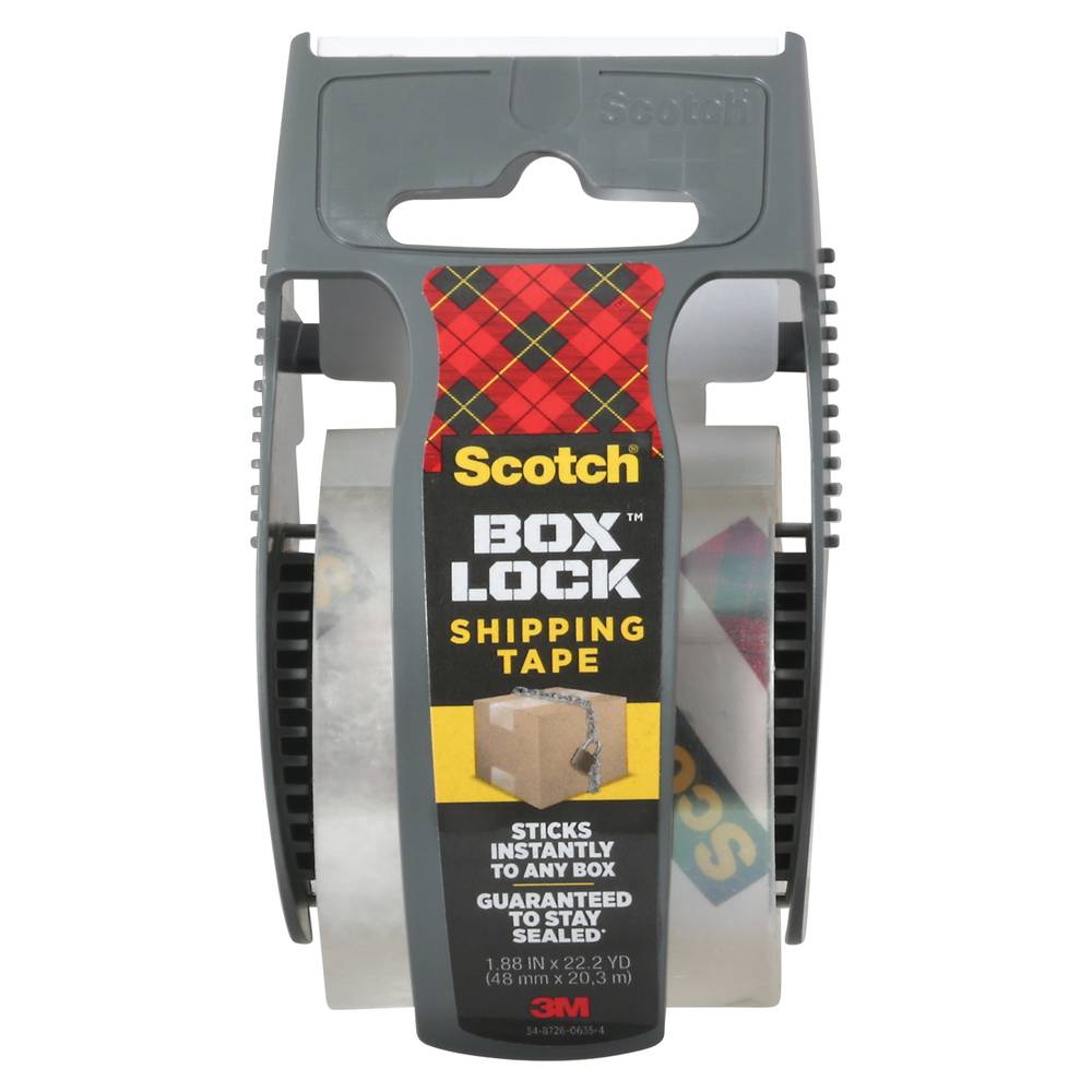 Scotch Box Lock 195 Packing Tape, 1.88 In x 22.2 Yd