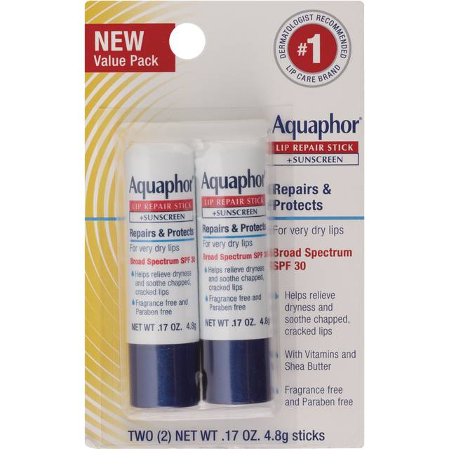 Aquaphor Lip Repair Stick + Sunscreen (0.17 oz, 2 ct)