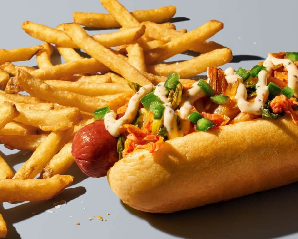 Kimchi Hot Dog with Fries