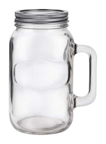 Ashland Quart Mason Jar Mug With Lid, Clear (8 ct)