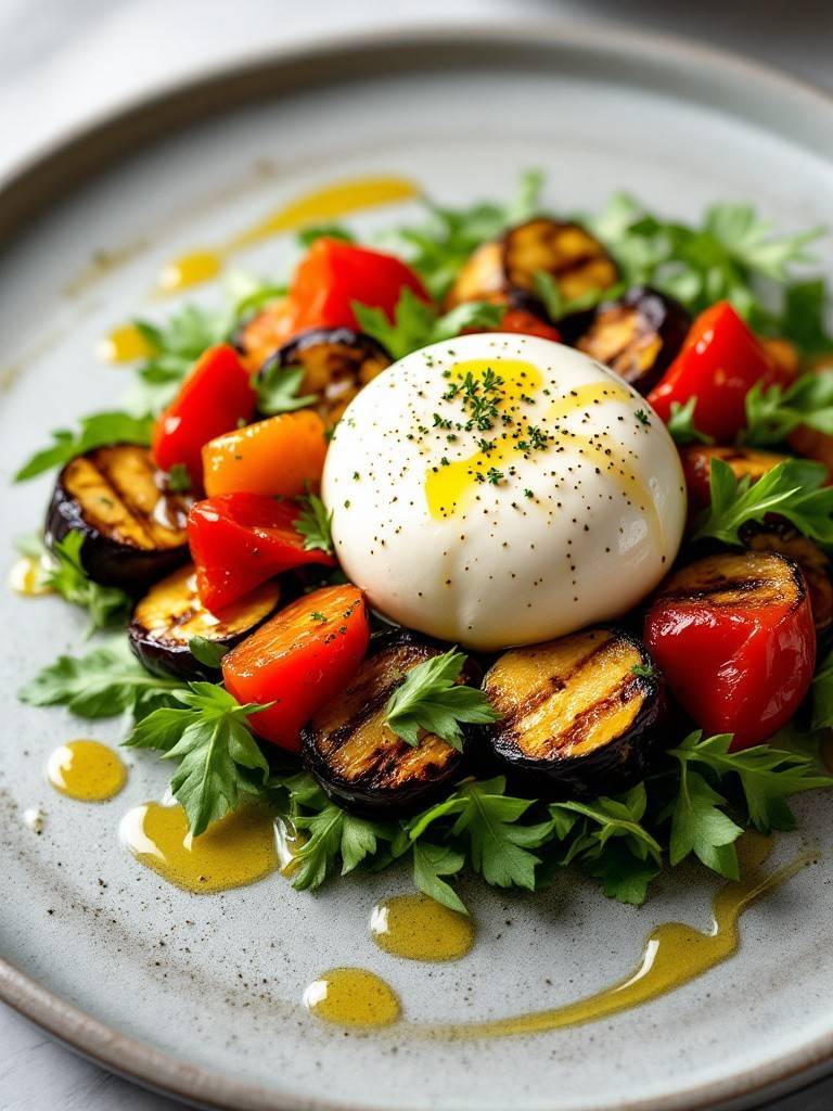 Salade de mozarella di bufala et légumes grillés 🍅🧀