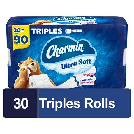 Charmin Ultra Soft Toilet Paper 30 Triple Rolls Per Roll (30 ct)