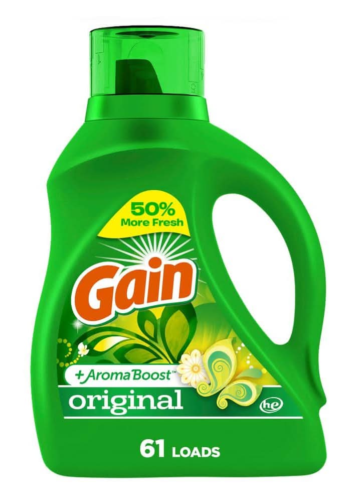 Gain Aroma Boost He Original Scent Liquid Laundry Detergent, 61-Loads, 88 Fl. Oz.